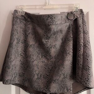 Suede Snakeskin Mini Skort
